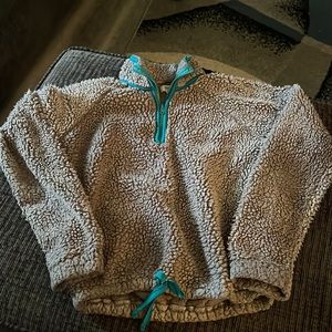 Fuzzy half zip sweatshirt